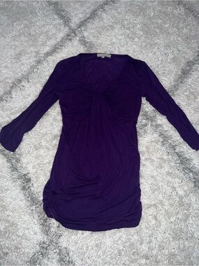 Women's Purple Twist-Front Maternity Top